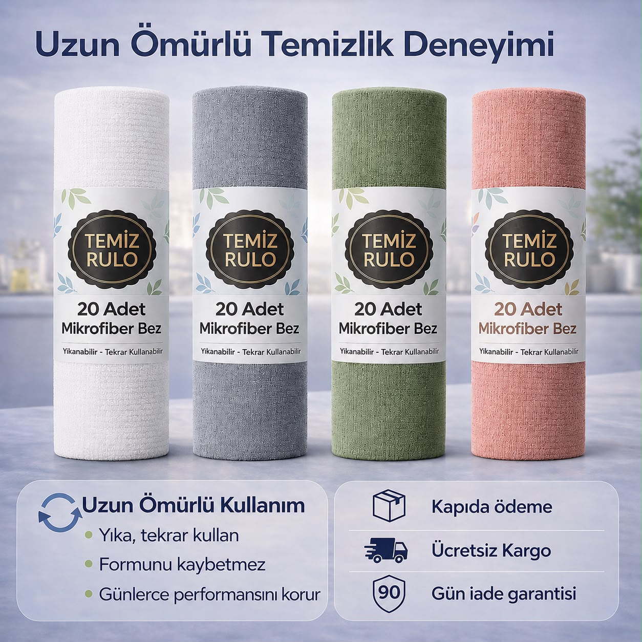 Temiz Rulo™ Mikro Fiber Rulo Havlu